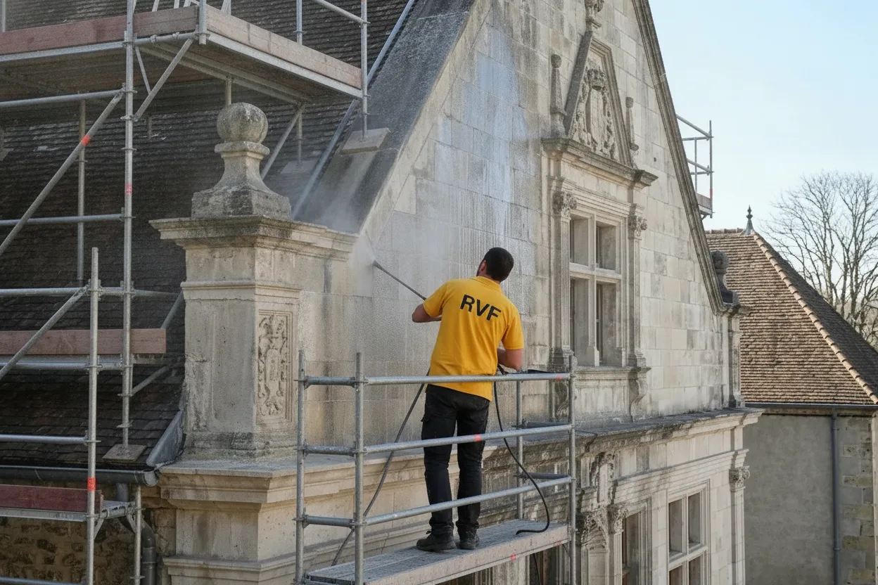 Nettoyage de monument historique à Seine-et-Marne
